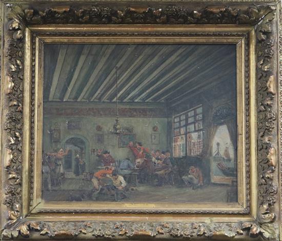 Oil on canvas, interior scene, 37 x 45cm